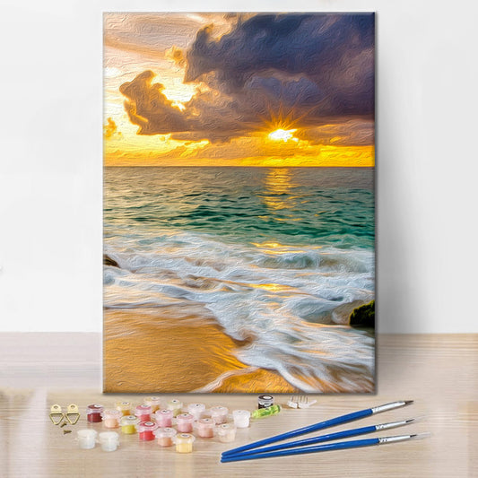 Colorful Beach Sunset Nature - Paint by Numbers