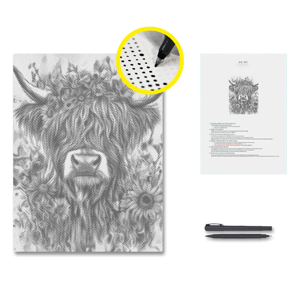 Highland Cattle - Dot Painting