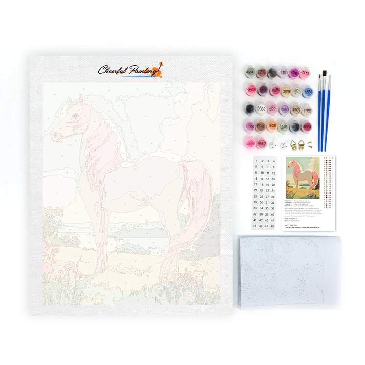 Pink Horse Gazing at the Horizon - Paint by Numbers