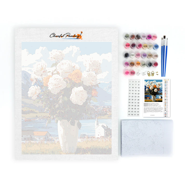 Roses with Vase - Paint by Numbers