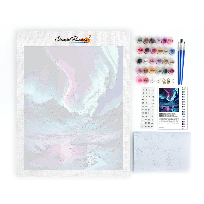 Blue Aurora Borealis - Paint by Numbers