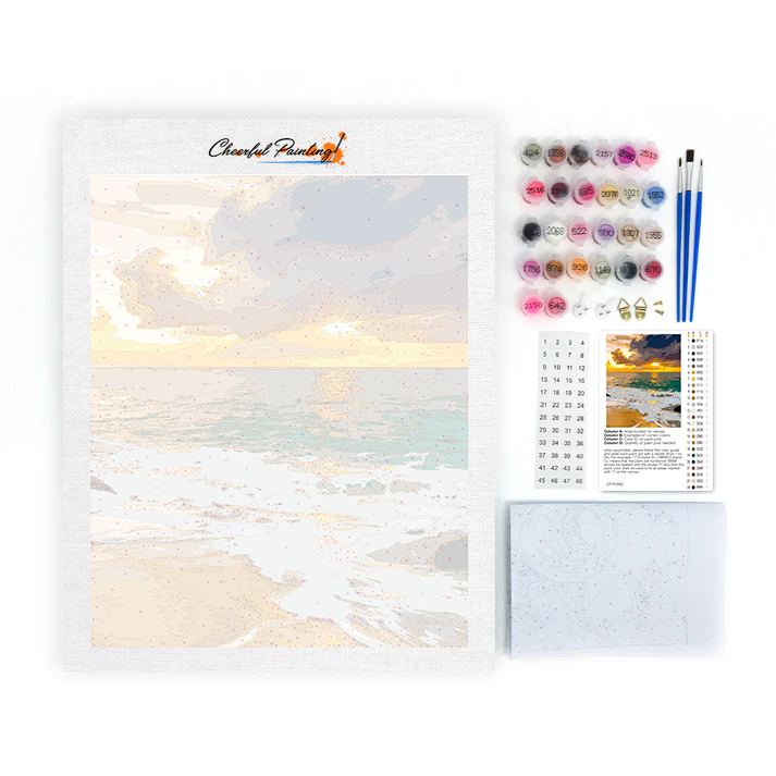 Colorful Beach Sunset Nature - Paint by Numbers