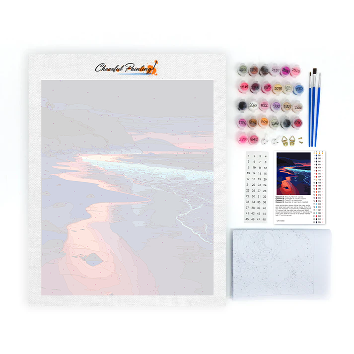 Colorful glowing beach - Paint by Numbers