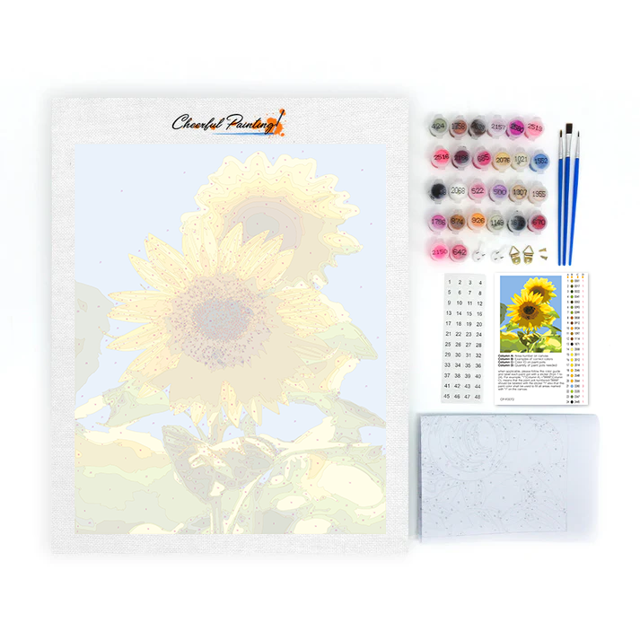 A Yellow Sunflower - Paint by Numbers