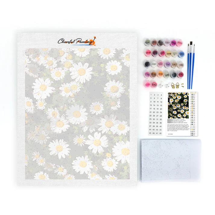 Daisy Cluster Nature Mural - Paint by Numbers