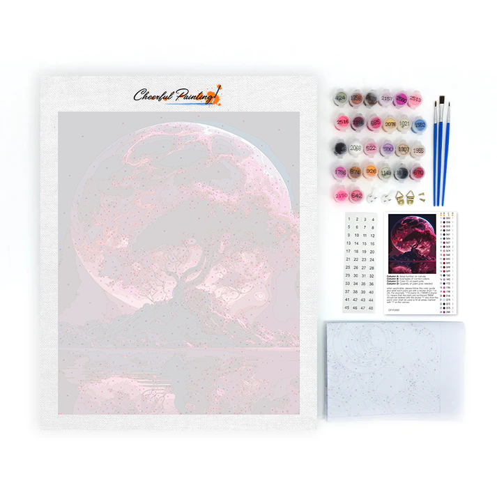 Trees Under the Moonlight - Paint by Numbers