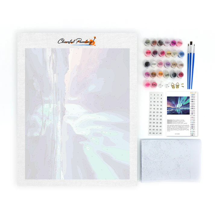 Aurora and lake - Paint by Numbers