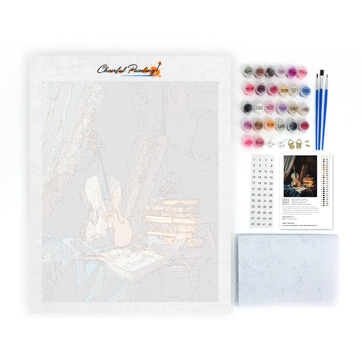 Book and Violin - Paint by Numbers