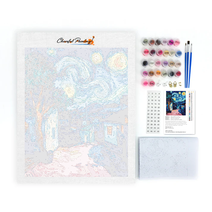 A town under the stars - Paint by Numbers