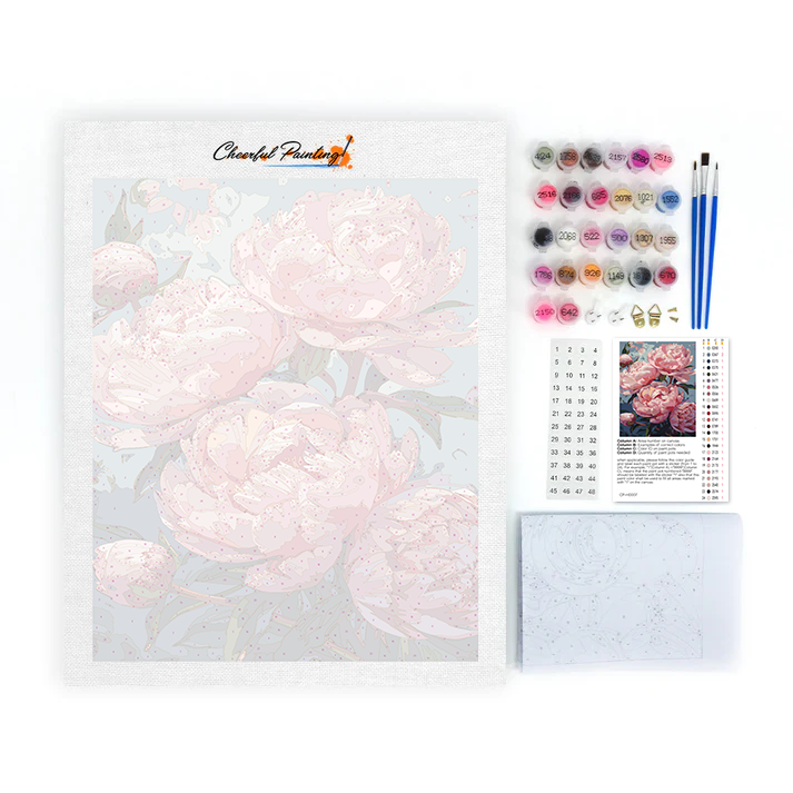 Pink peonies - Paint by Numbers