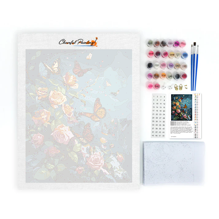 Butterflies and Roses - Paint by Numbers