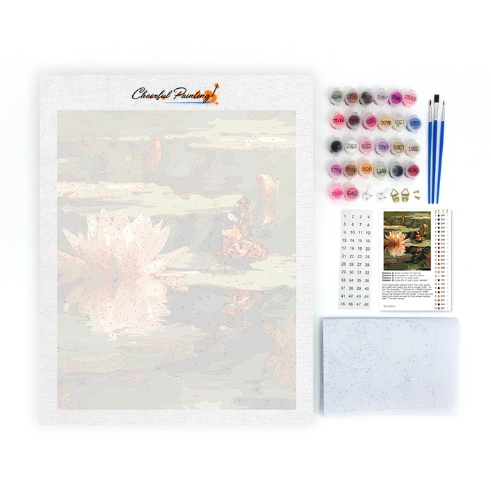 Butterflies and Water Lilies - Paint by Numbers