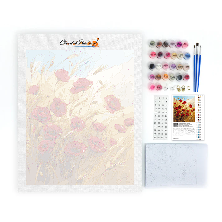 Wheat Field and Flowers - Paint by Numbers
