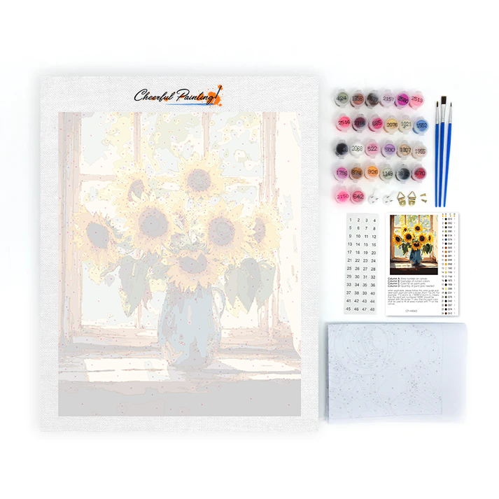 Sunflowers by the window - Paint by Numbers
