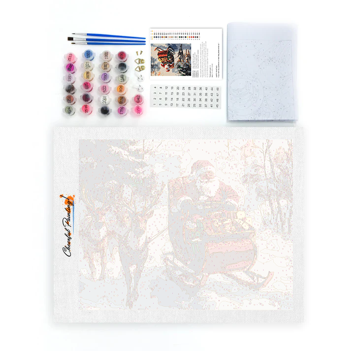 Santa and Elk - Paint by Numbers