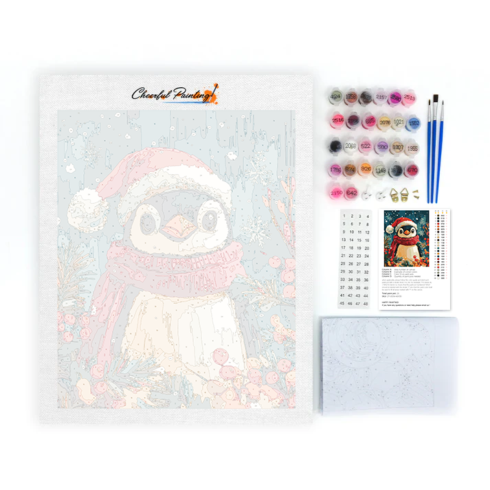Christmas Penguin - Paint by Numbers