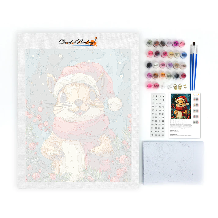 Christmas Squirrel - Paint by Numbers