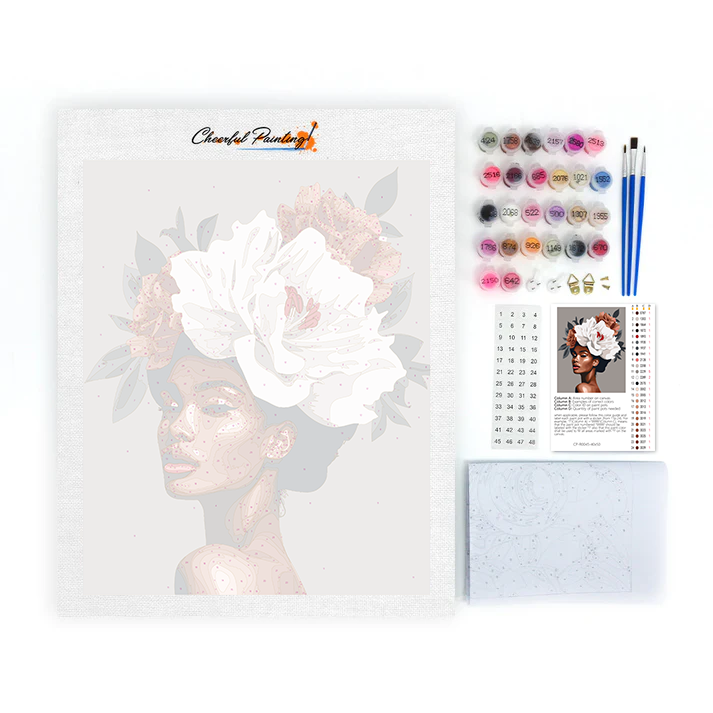 Woman with flower hair - Paint by Numbers