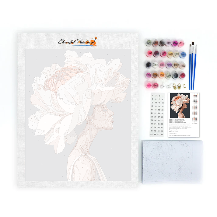 Flower & Woman - Paint by Numbers