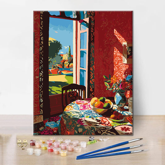 The Red Dining Room - Paint by Numbers