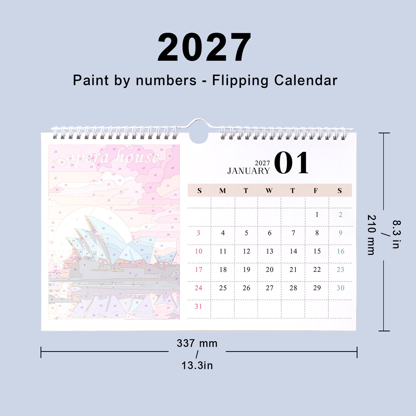 Famous Landmarks Edition - 2027 Paint by Numbers Desk Calenda
