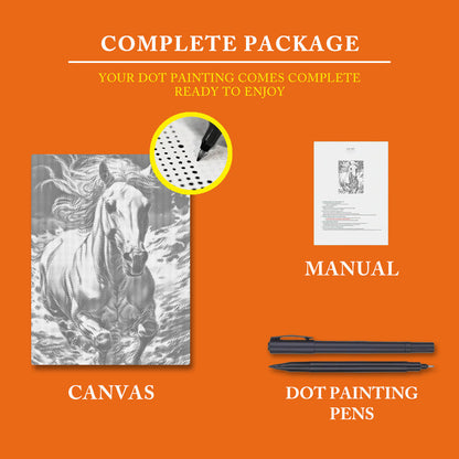 Majestic Running Horse - Dot Painting