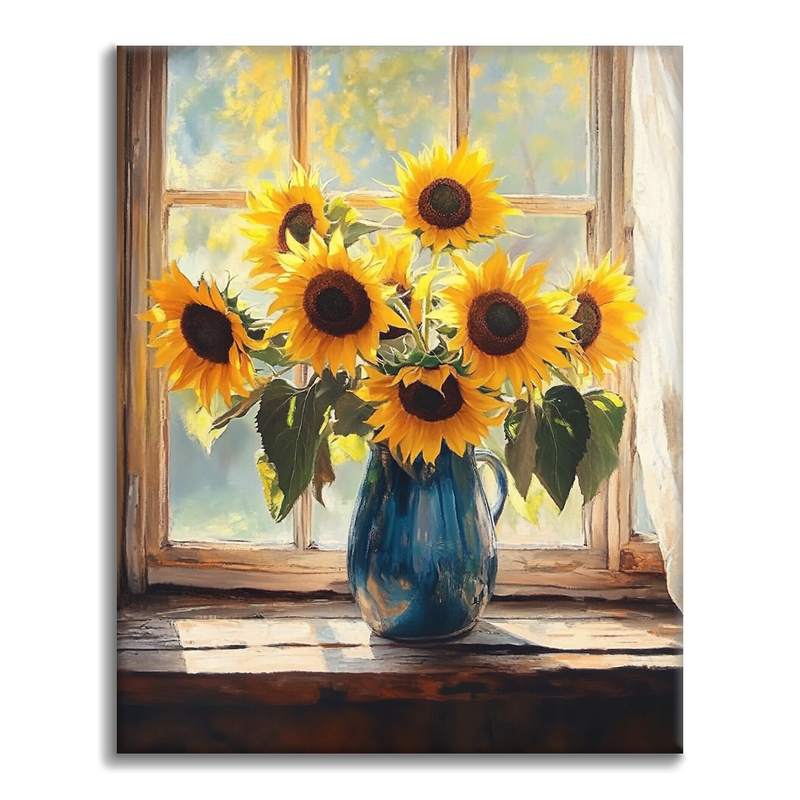 Sunflowers by the window