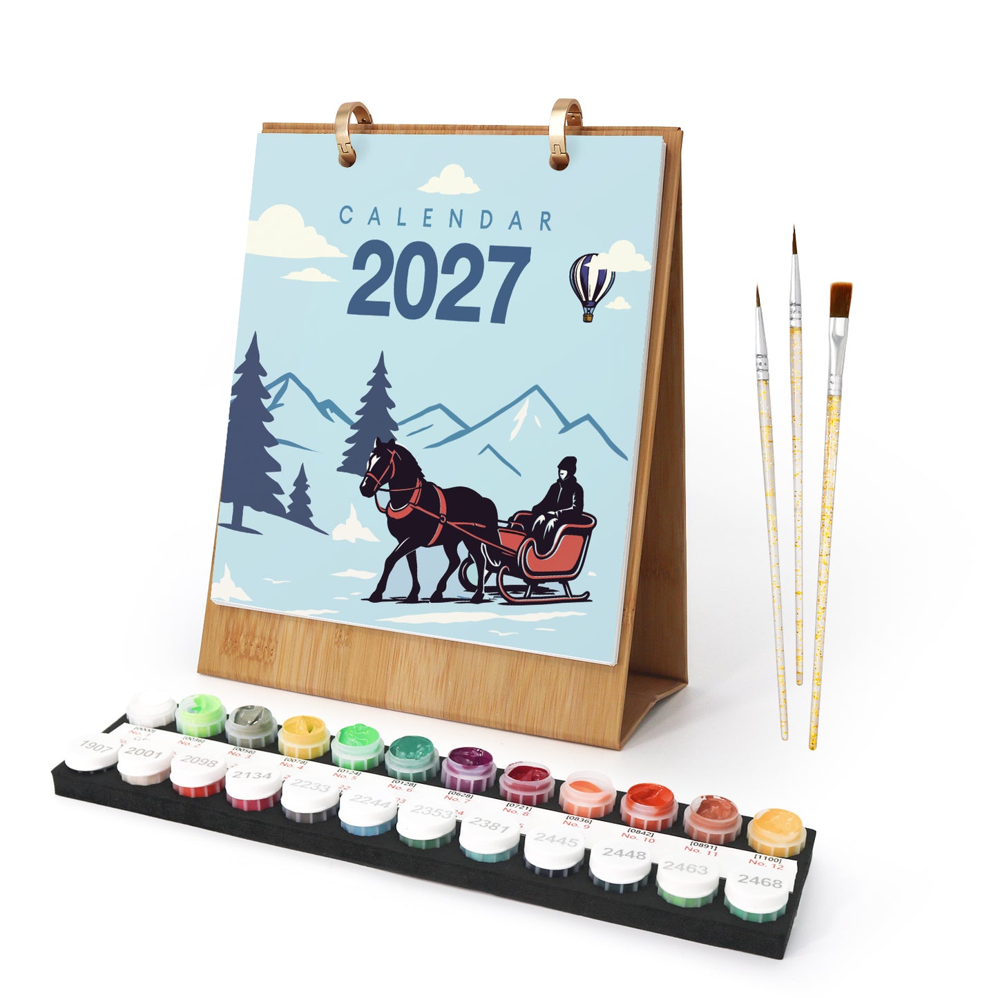 Vintage Travel - 2027 Paint by Numbers Desk Calenda