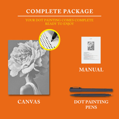 Woman Flower - Dot Painting