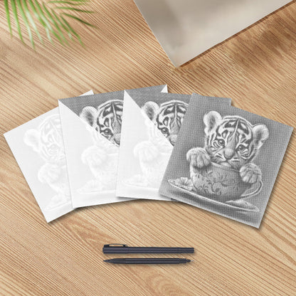 Adorable Tiger Cub - Dot Painting