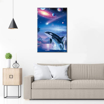 Whale Planet Aurora - Paint by Numbers