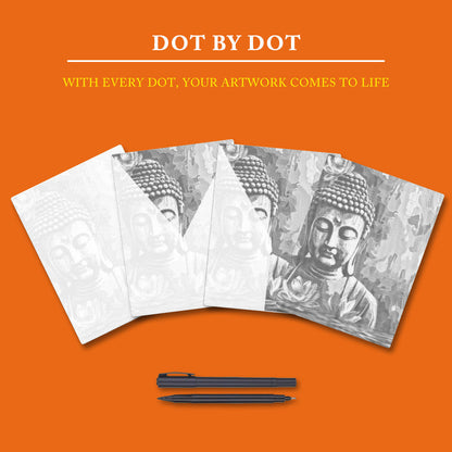 Buddha with Flower - Dot Painting