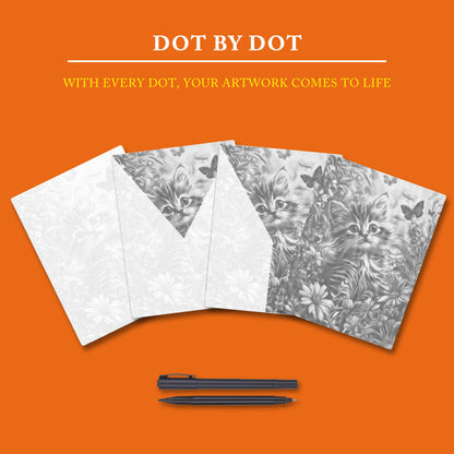 Garden Kitten - Dot Painting