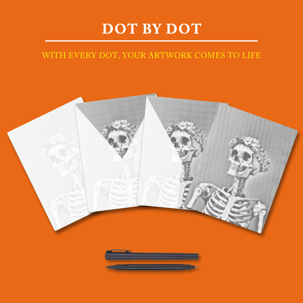 Smiling Skull - Dot Painting