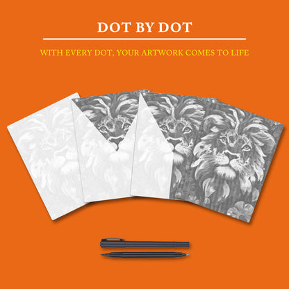 Lion with a Brave Heart - Dot Painting