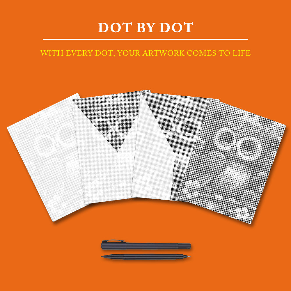 Soft and Cute Baby Owl - Dot Painting