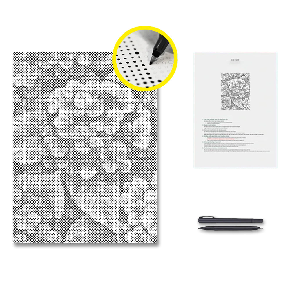 Hydrangeas in Groups - Dot Painting