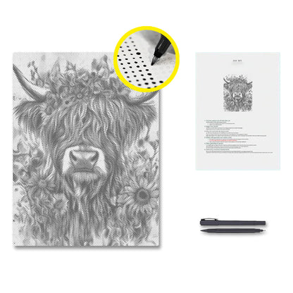Highland Cattle - Dot Painting