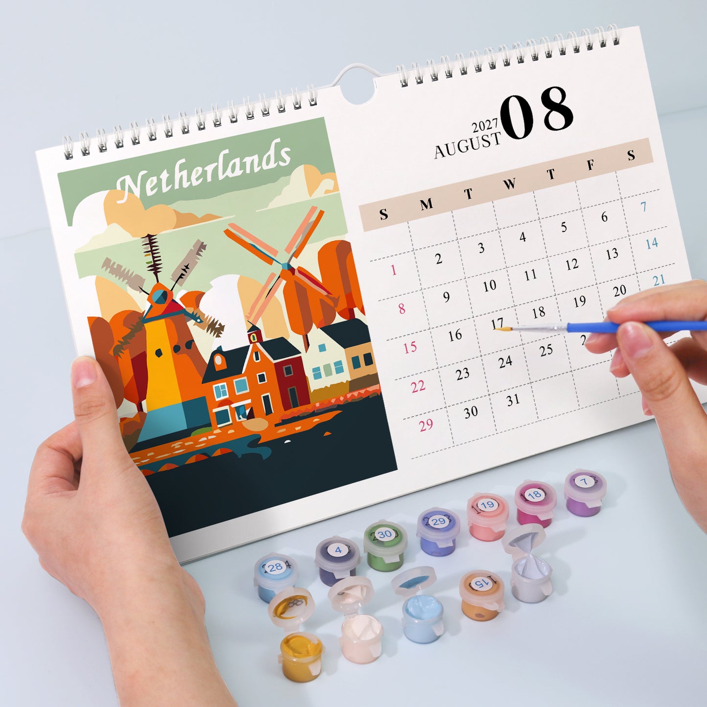 Famous Landmarks Edition - 2027 Paint by Numbers Desk Calenda