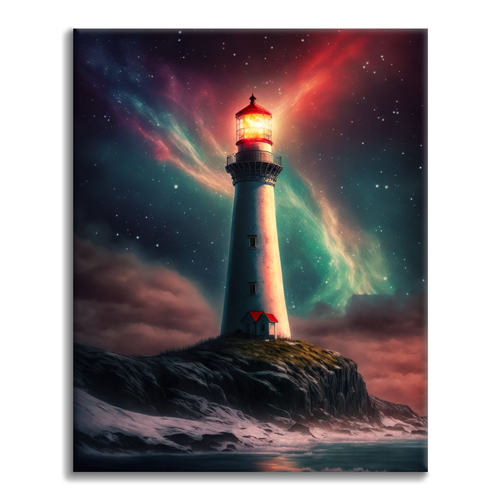 Lighthouse Northern Lights - Paint by Numbers