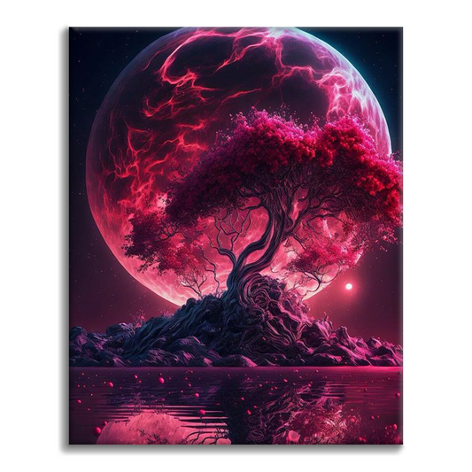 Trees Under the Moonlight - Paint by Numbers