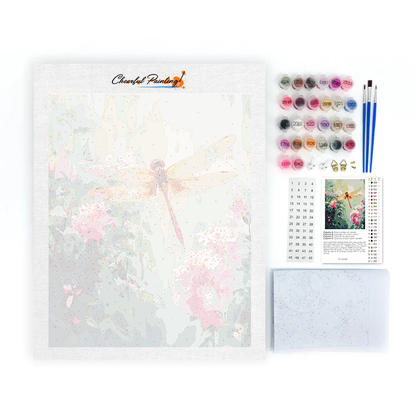 Dragonfly and Flowers - Paint by Numbers