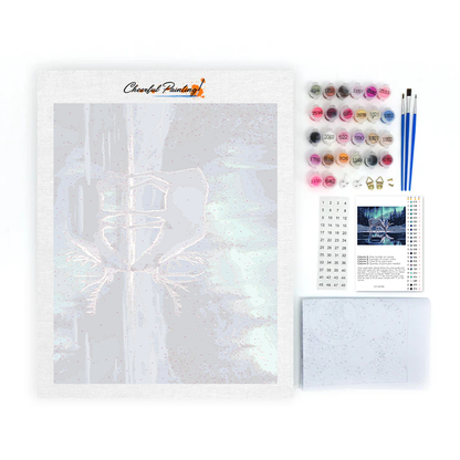 Deer in the Aurora Borealis - Paint by Numbers