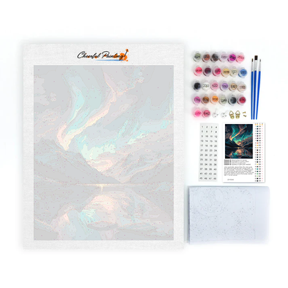 Colourful aurora borealis - Paint by Numbers