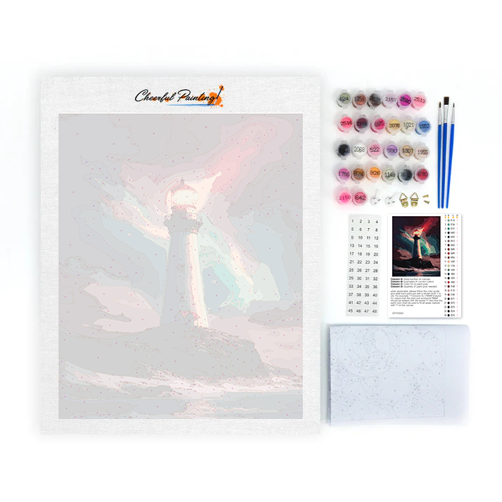 Lighthouse Northern Lights - Paint by Numbers