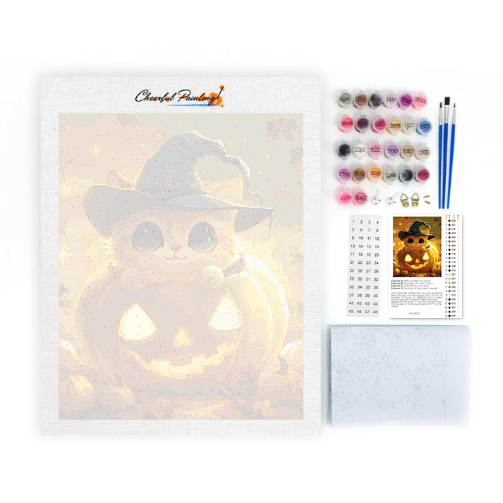 Pumpkin Kitty - Paint by Numbers