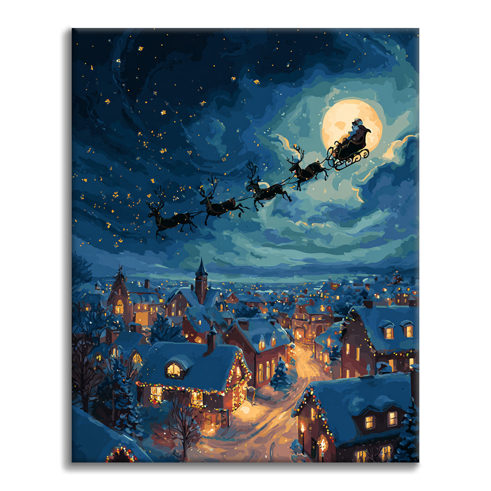 Santa Claus giving gifts - Paint by Numbers