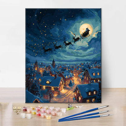 Santa Claus giving gifts - Paint by Numbers