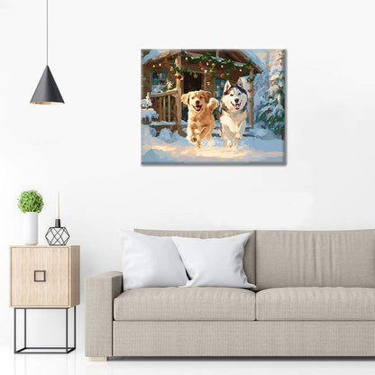 Snow Dogs - Paint by Numbers