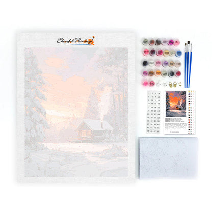 Winter Cabin - Paint by Numbers